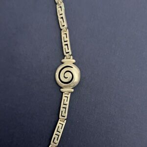Gorgeous Greek 925 Silver Bracelet with Spiral Medallion